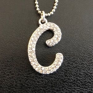 Adjustable clasp “C” initial necklace